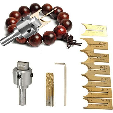 Set di frese per perline, set di punte per trapano, set di punte per fresa, piccolo e portatile, in acciaio legato ad alta durezza, kit di utensili da 16 pezzi (1/4)