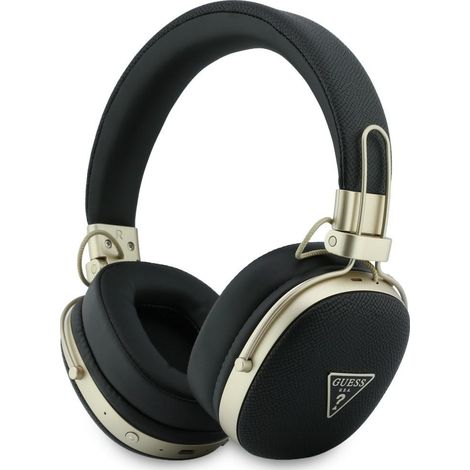 Guess Bluetooth ENC Metallgenarbtes Dreieck-Logo Schwarzer On-Ear-Kopfhörer (1/4)
