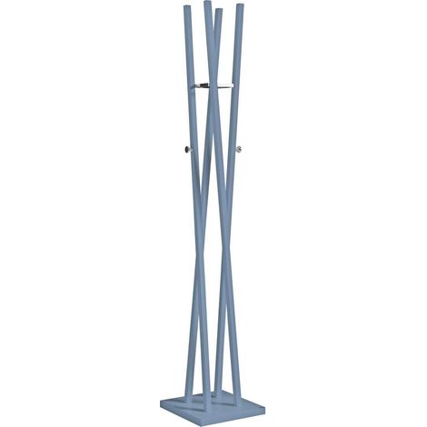 Perchero moderno mod. 470 herrajes cromo brillo lacado azul, 182 cm(alto)34 cm(ancho)34 cm(largo) (1/2)