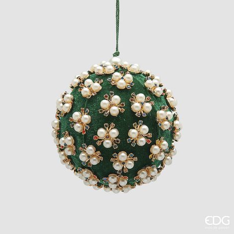 EDG Enzo De Gasperi Addobbo Palla di Natale Elizabeth D 10 Cm Green