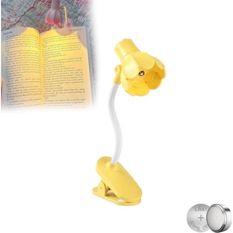 Lampe de Lecture en Forme de Fleur Pastel Mignonne,Lampe de lecture portable, Lampe de Lecture réglable à 180 °,Lampe de Lecture pour Les Yeux (1/5)