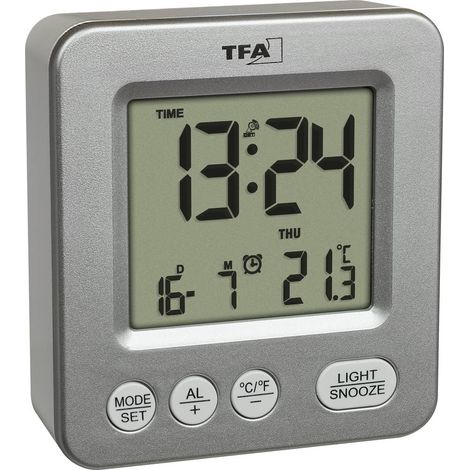 TFA Dostmann 60.2567.54 Radiocontrollato Sveglia Argento Tempi di allarme 1 (1/5)