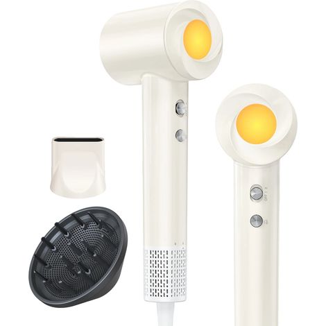 Secador de pelo de alta velocidad con control inteligente de temperatura, color beige, UE. (1/2)