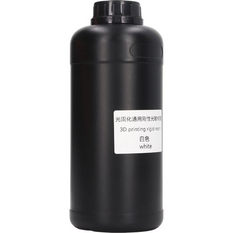 Kit résine photopolymère blanche rigide universelle 1L pour imprimante 3D LCD/DLP, matériau photosensible haute précision, durcissement rapide, adapté à la stéréolithographie, finition lisse. (1/5)