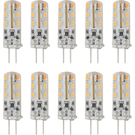 Ej.Life 10er-Pack G4 LED-Lampen 1,5 W DC12 V warmweiß 3000 K 110 lm Bi-Pin-LED-Lampen für Schrankbeleuchtung und Innenhöfe (1/5)