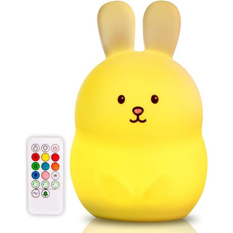 ZOLGINAH Veilleuse Enfant Rechargeable et Portable - Veilleuse bébé à 9 Couleurs - Lampe de Chevet enfant avec télécommande - lampe bébé [Classe énergétique A+] (1/5)