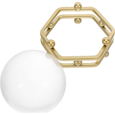 Boule de Cristal Naturelle en Cristal avec Support en Fer, Sphère Décorative pour Contemplation et Yoga, Ornement de Bureau Élégant et Sculpté, Maison (1/5)