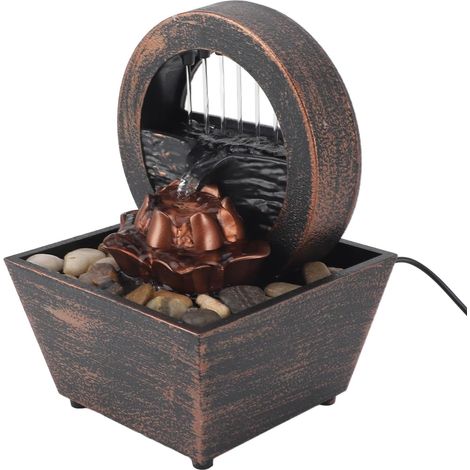 Fontaine de Table, Fontaine d'eau de Bureau, Fontaine d'eau de Table USB avec Lumière LED, Fontaine de Cascade de Bureau Intérieure Décorative pour la Décoration de la Maison (1/5)