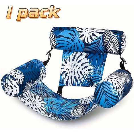 Lot de 1/2 matelas flottant à motif de feuilles, chaise longue gonflable pour piscine adaptée aux adultes, matelas d'été portable idéal pour les fêtes à la plage, au lac ou à la piscine. (1/5)