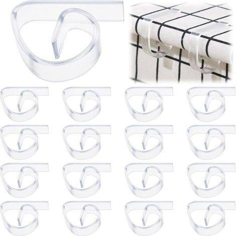 20 Pinces à Nappe en Plastique, Pinces de Table Transparentes, Pinces à Nappe en Plastique adaptées à diverses Occasions telles Que Noël, Les Mariages et Les Pique-niques. (1/4)