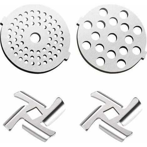 Kit de Remplacement pour Hachoir Viande Électrique 2Pcs Lame de Hachoir à Viande 2PCS Plaques de broyage 5 7 (1/4)