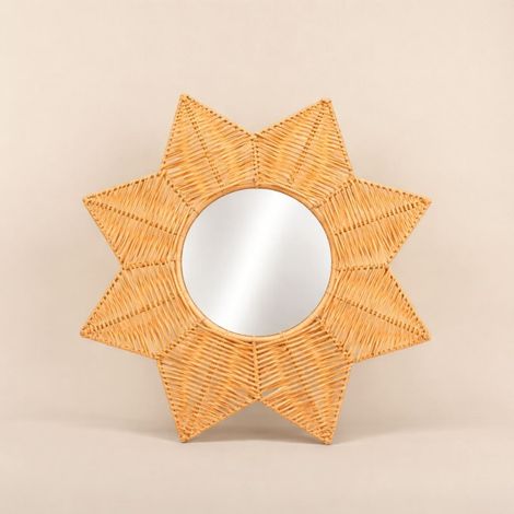Miroir fleur effet rotin 50 cm (1/5)