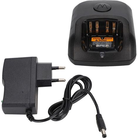 Chargeur pour talkie-walkie, compatible avec la série Motorola XIR, 100-240V, prise standard européenne. (1/4)