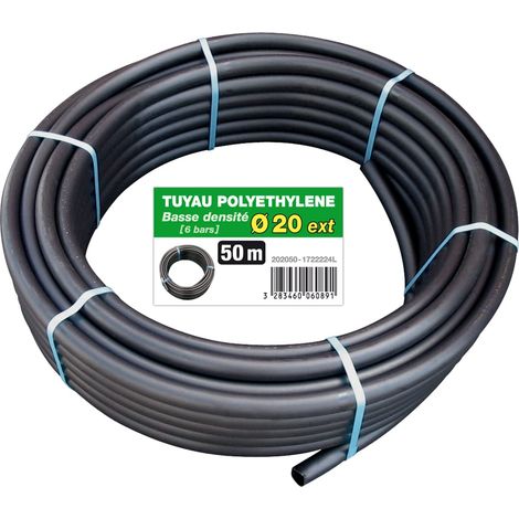 Jardibric – Tuyau arroseur enterré Ø20mm 50m – Couronne PE BD 6 bars – Irrigation efficace pour jardins et pelouses
