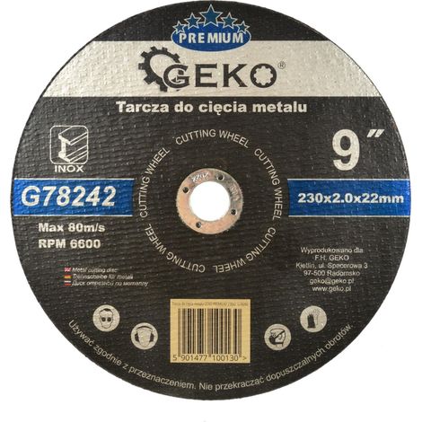 Disque à tronçonner en métal inox Geko premium 230x2 (5/25/100) (1/3)