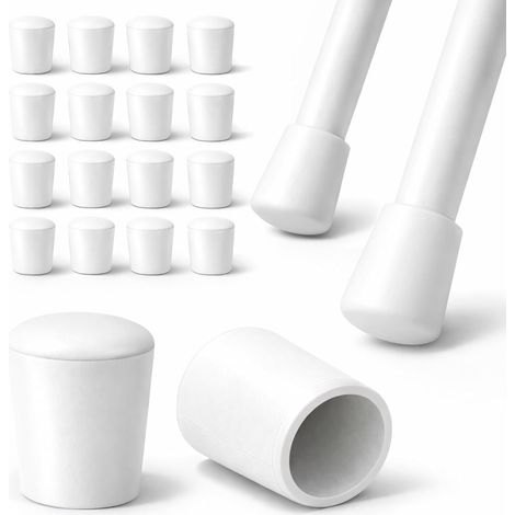 Embout Rond Caoutchouc Blanc de Protection Finition pour Tube de Diamètre EXTÉRIEUR 12 mm - Sachet de 16 pièces - EVT212x16 (1/5)