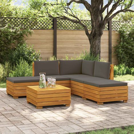 vidaXL Ensemble de canapés d'extérieur avec coussin 6 Pièce Marron