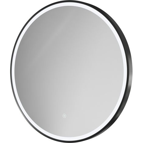 Ozark Colore Gunmetal Grey 600mm Round Illuminated Dimmable LED Mirror with Demister and Touch Sensor (1/5)