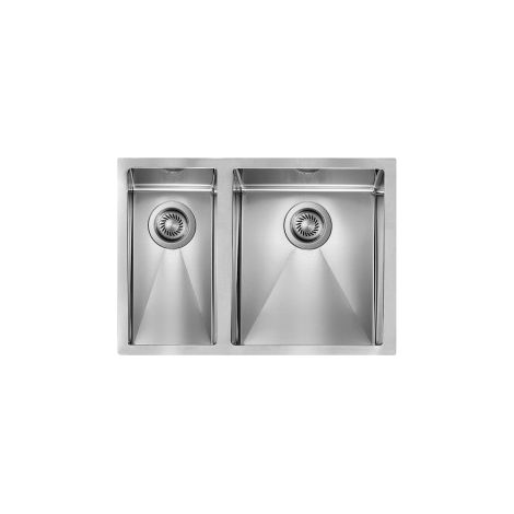 CM 012053.S0.01.2018 Lavello da incasso 2 vasche in acciaio inox AISI 304 63 x 45 cm (63x45x19 cm) colore Inox satinato (1/5)
