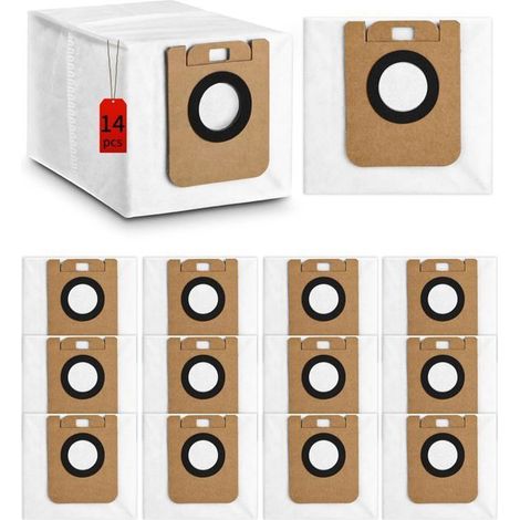 14 pièces Sacs à Poussière pour Robot,Adapté pour Dreame L10s Ultra / L10 Ultra / L20 Ultra/D10Plus,Sac à Poussière de Rechange de (1/5)