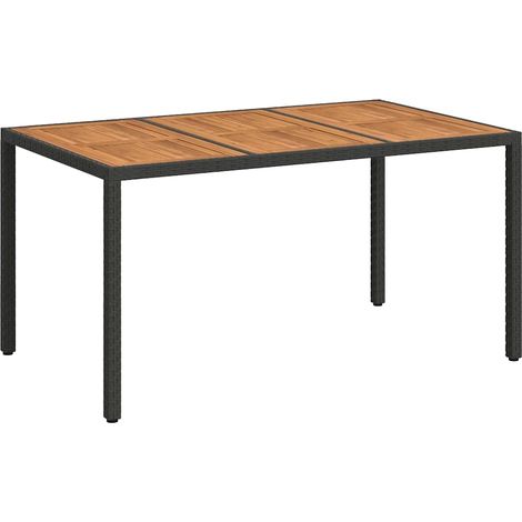 Maison Exclusive - Gartentisch Schwarz 150 x 90 x 75 cm Poly-Ratt