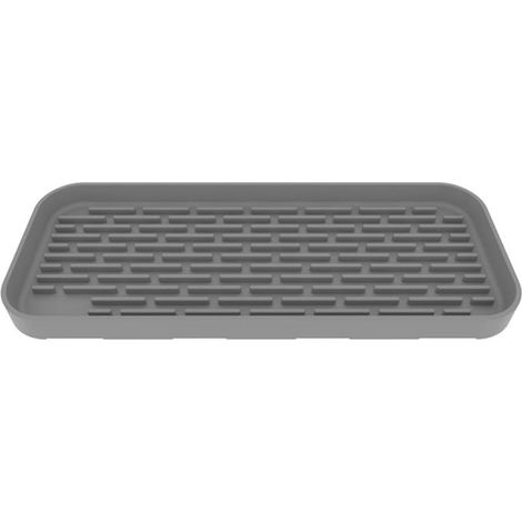Tapis égouttoir à vaisselle en silicone antidérapant pour plan de travail, idéal pour égoutter tasses et verres. (1/5)