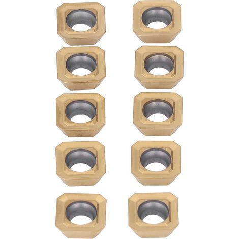 Lot de 10 plaquettes de fraisage en carbure, revêtues et résistantes à l'usure, pour tour CNC, finition et usinage efficace de l'acier. (1/5)