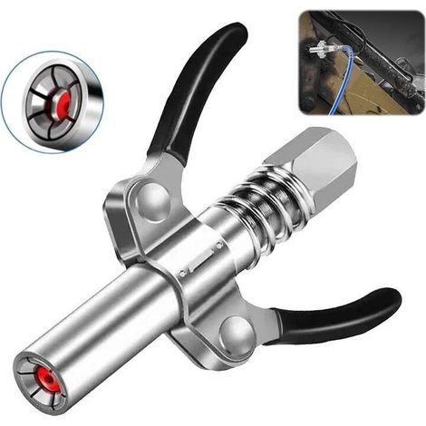 Raccord de pistolet à graisse – Acier allié durable – Haute pression 10 000 psi – Compatible avec toutes les presses à graisse