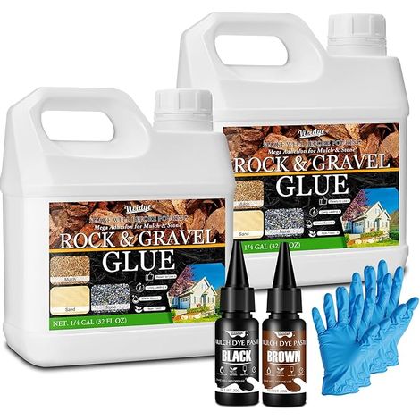Glue Weather Resistant, Long Lasting Gravel Stabilizer for Stone, Mulch, Wood Chips, Bark