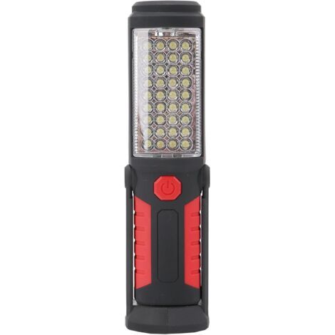 Lampe de travail magnétique à batterie 36+5LED, lampes de travail portables pour les urgences, lumière de mécanicien, maison, réparation de voiture, lumière de problème,chargement USB (Rouge) (1/5)