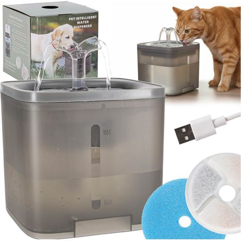 Fontanella per animali domestici da 2 litri, pompa USB, filtro a carbone (1/5)