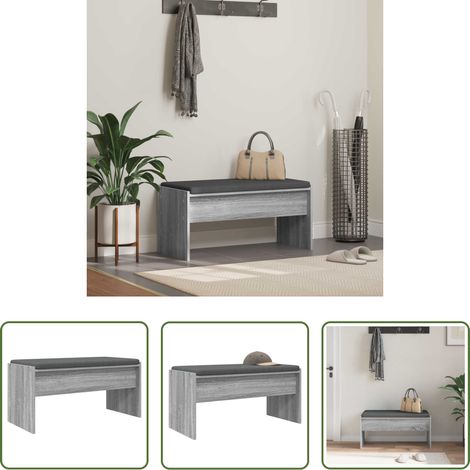 vidaXL Sitzbank -  Flurbank mit Kissen Graues Sonoma 83 x 38 x 40 cm (1/5)