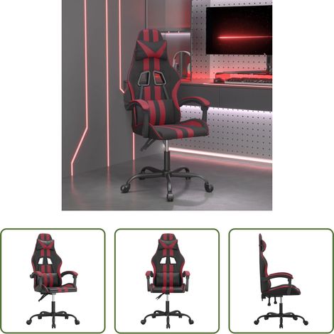Gamingstuhl Kunstleder - Gaming-Stuhl Schwarz und Weinrot Kunstleder (1/5)