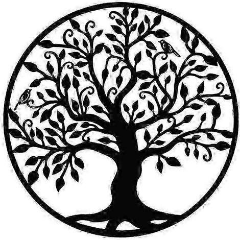 Tree of Life metallic element Wall Art 40x40cm Black Iron Decoration for Home Decor (1/5)