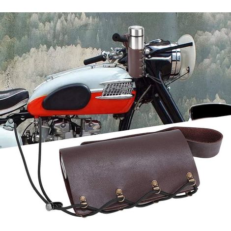 Porte-gobelet pour Moto, Support de Boisson Réglable et Durable pour Voyage en Moto, Cuir PU, 1 unité (1) (1/5)