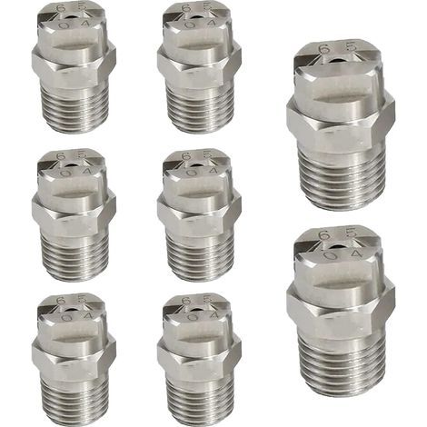 Set mit 8 Hochdruck-Sprühdüsen aus Edelstahl 304, Sprühdüsenventil, 1/4"-Außengewinde (1/5)