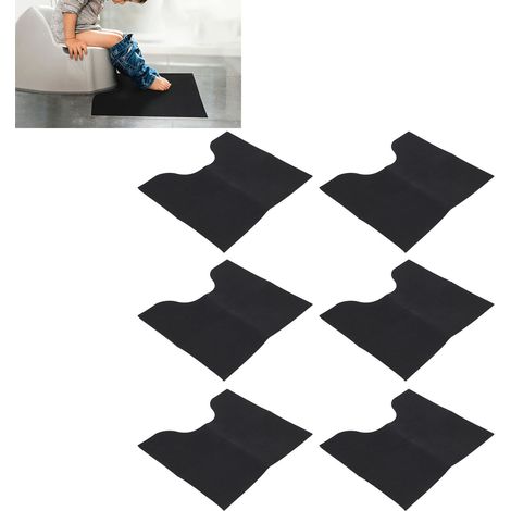 Alfombrilla de inodoro ajustable en forma de U, gris oscuro, lavable y reutilizable para el aprendizaje del control de esfínteres y la protección del suelo – 6 unidades (1/5)