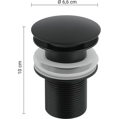 Pileta clic clac universal en acero inoxidable negro mate 9-10 x 6 x 6 cm (1/2)