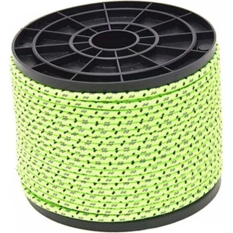 Corde de tente de camping en plein air de 50 m, corde fixe réfléchissante coupe-vent pour tente de plage 4 mm