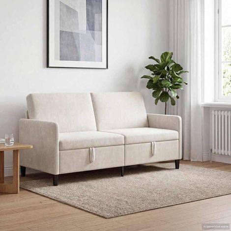 Divano con Storage Crema 172 x 78 x 87 cm Poliestere vidaXL (1/5)