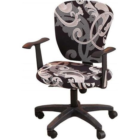 Housse de chaise de bureau, housse de siège extensible et amovible, lavable et déhoussable, pour chaise pivotante (1/5)