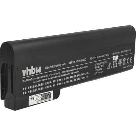 vhbw Akku Ersatz für HP HSTNN-UB2F, HSTNN-W81C, QK642AA, QK640AA, QK643AA für Notebook (6600 mAh, 11,1 V, Li-Ion) (1/5)