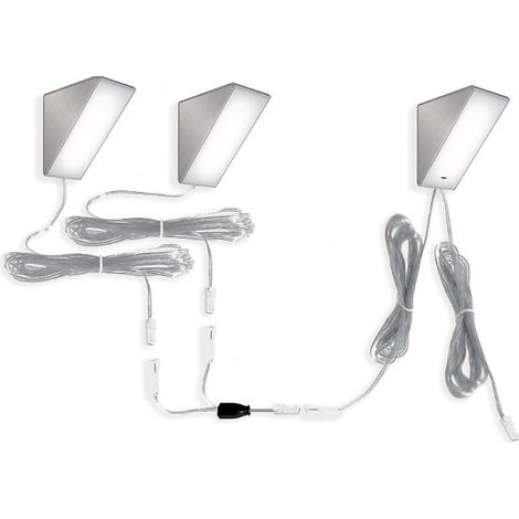 Kit 3 spots LED KEY-45 24 V 4 W 3000K (1 master, 2 slave) + transfo 15 W noir - L et S