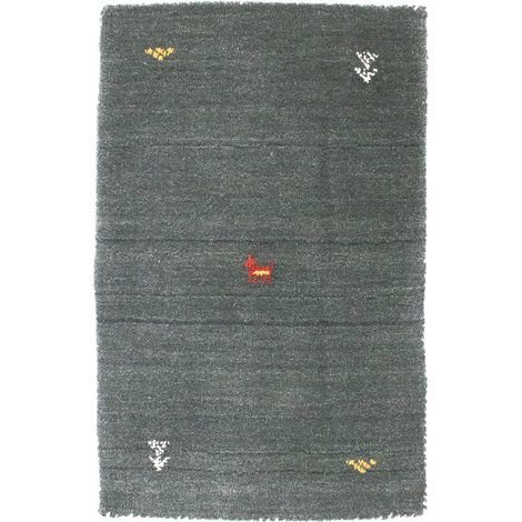 Tapis Gabbeh tissé Tapis Agra - Tapis en laine  - 140x70cm, Rectangular - 100% Laine vierge - Tissé main - Gris