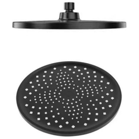SOFFIONE DOCCIA TONDO MISCELATORE EFFETTO PIOGGIA 22,5 X 22,5 NERO OPACO 87131