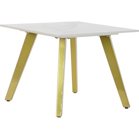 Table basse élégance en céramique touché doré - Blanc doré brillant (1/5)