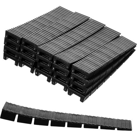 Lot de 20 cales de nivellement noires en polypropylène, blocs robustes (1/5)