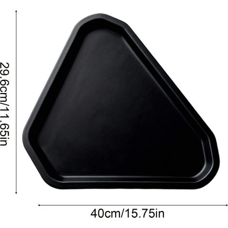 Vassoio triangolare in 2 pezzi con design antiscivolo - Multiuso, robusto, durevole e facile da pulire - Ideale per ristoranti, caffetterie e abitazioni - Nero (1/4)
