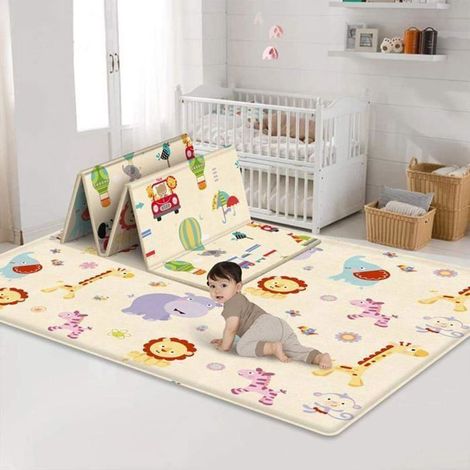 Tapis jeu enfant 180x100x1 cm – Épais, pliable, réversible – Imperméable double face – Pour bébé (1/4)