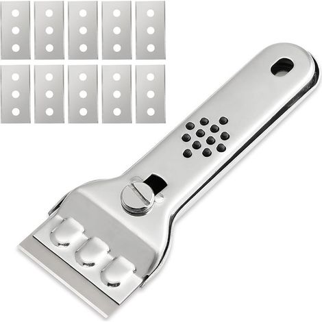 Grattoir multi-surfaces, outil de nettoyage pour verre, vitres, carrelage et métal, idéal pour les plaques de cuisson, les fenêtres, le décapage de peinture et l'élimination des résidus de colle, arge (1/5)